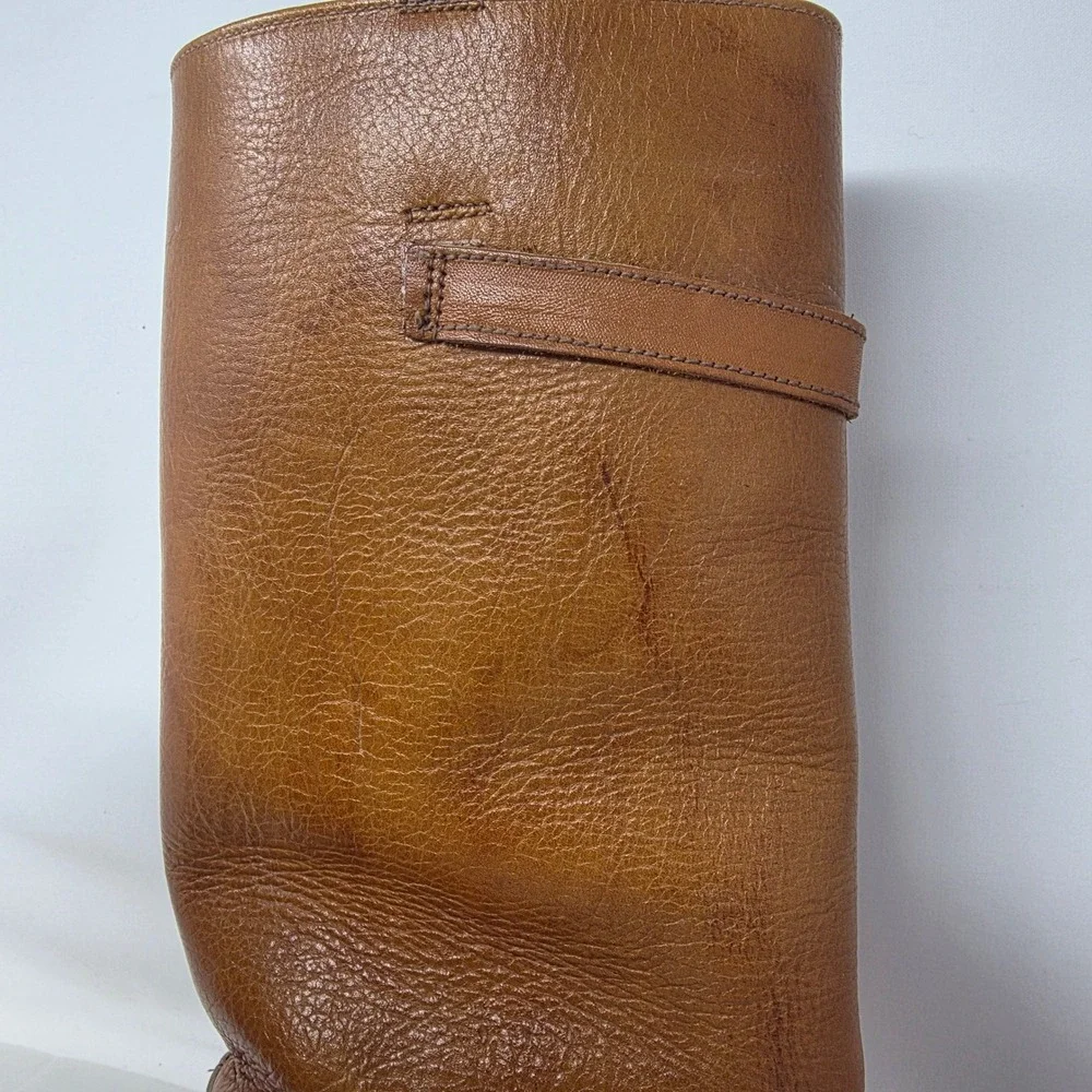Dingo Leather Engineer Boots Mens 7.5 D Tan Brown Vibram Sole Vintage USA Good